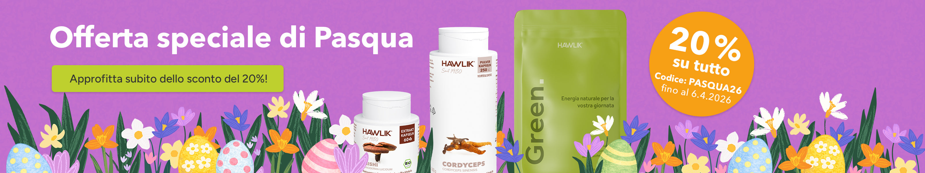 Offerta speciale die Pasqua codice Pasqua26