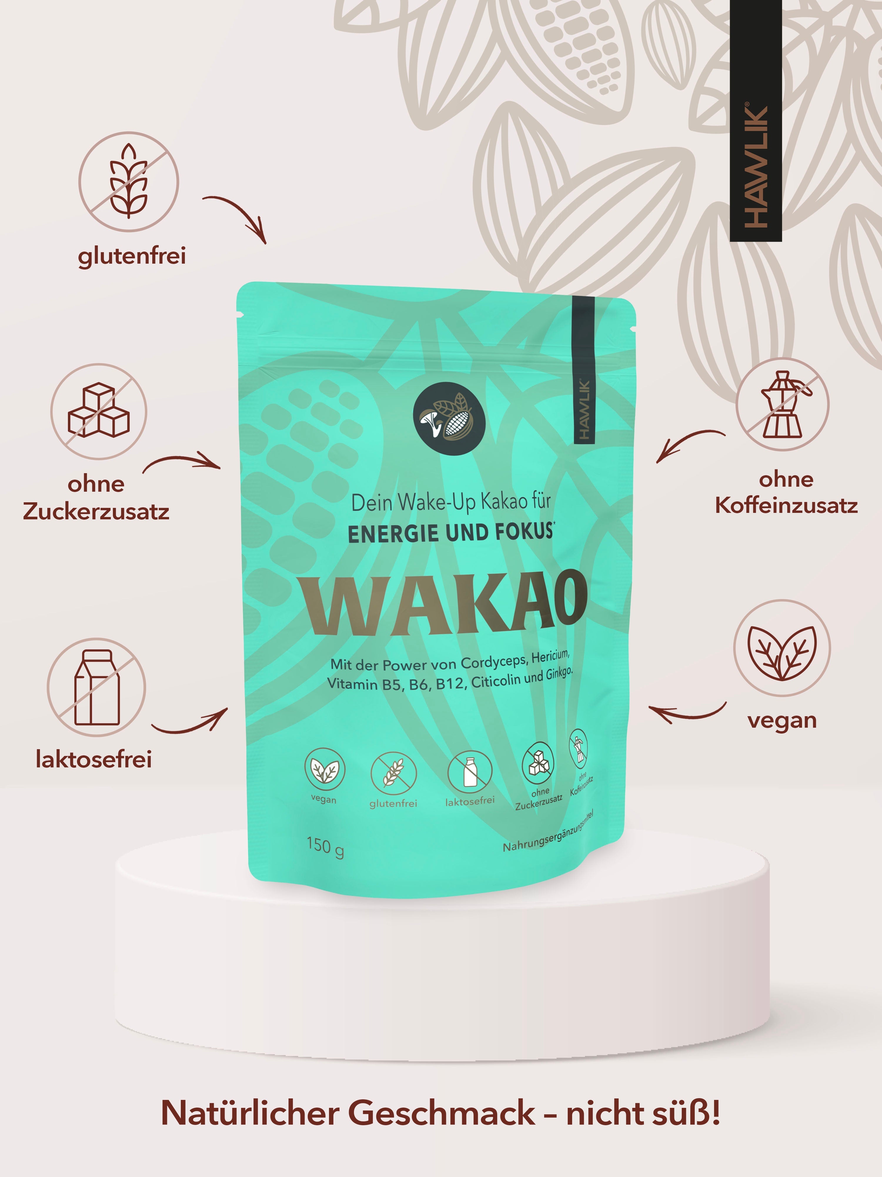 WAKAO Pilzkakao für Energie und Fokus