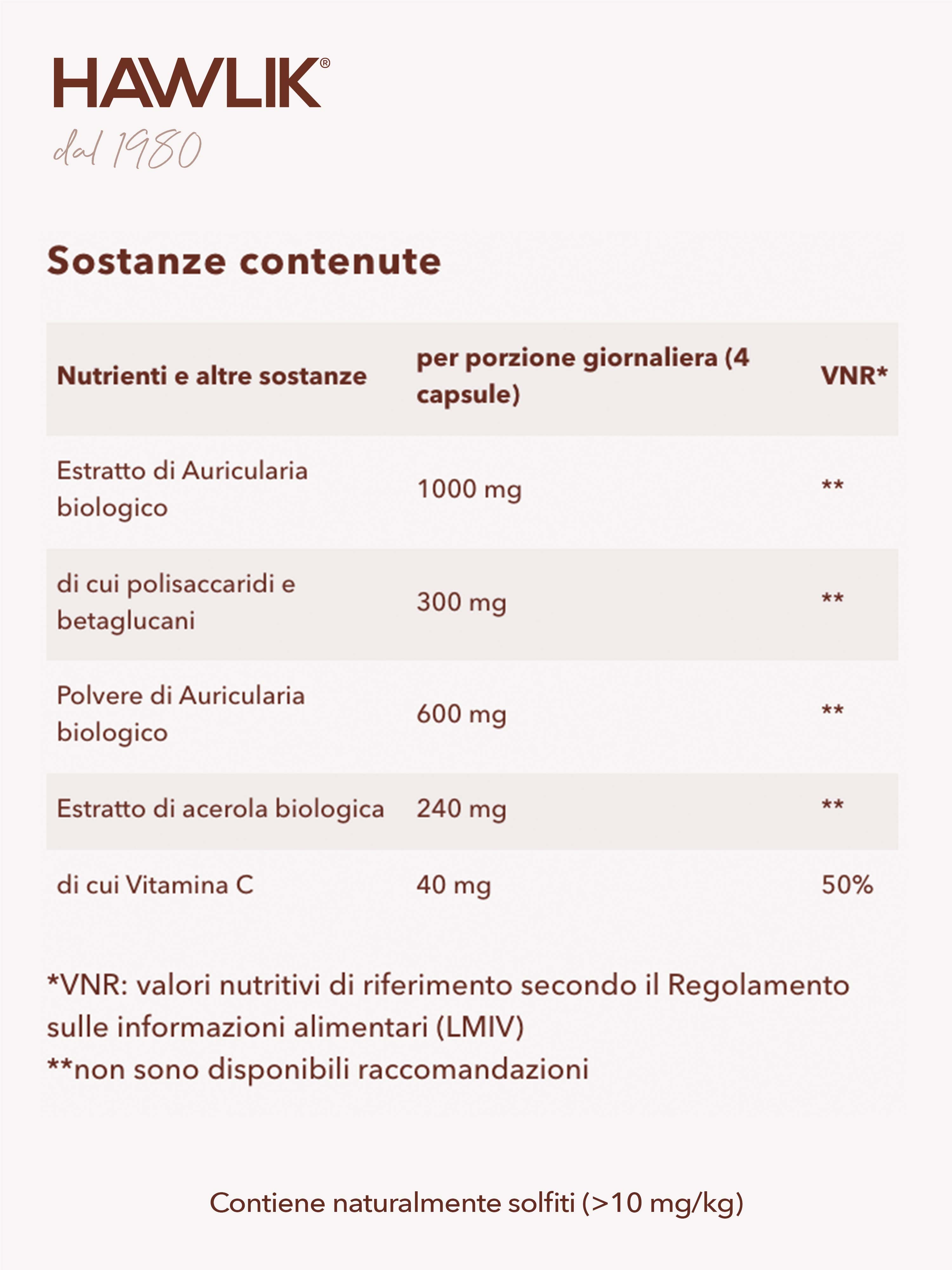 HAWLIK Auricularia biologico estratto + polvere