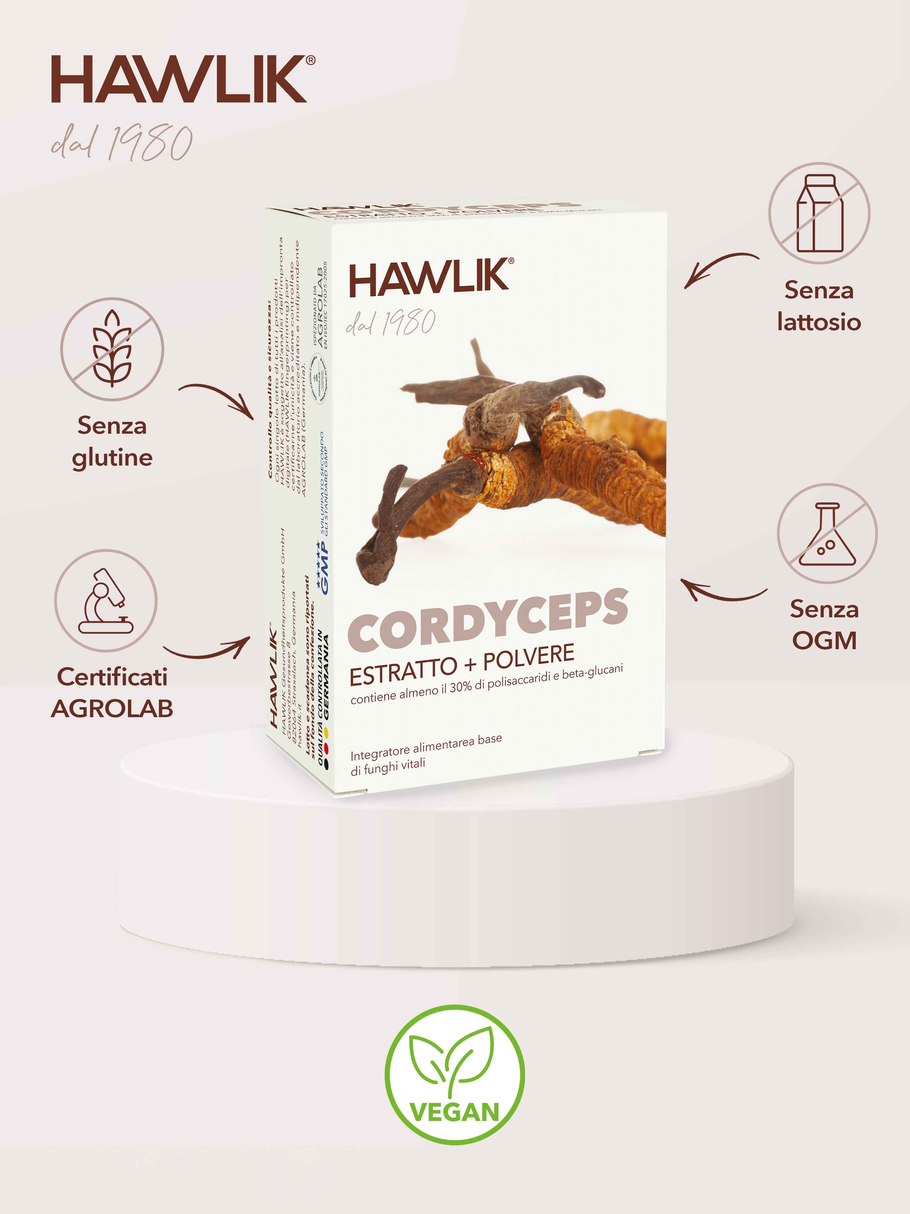 HAWLIK Cordyceps CS-4 estratto + polvere in c