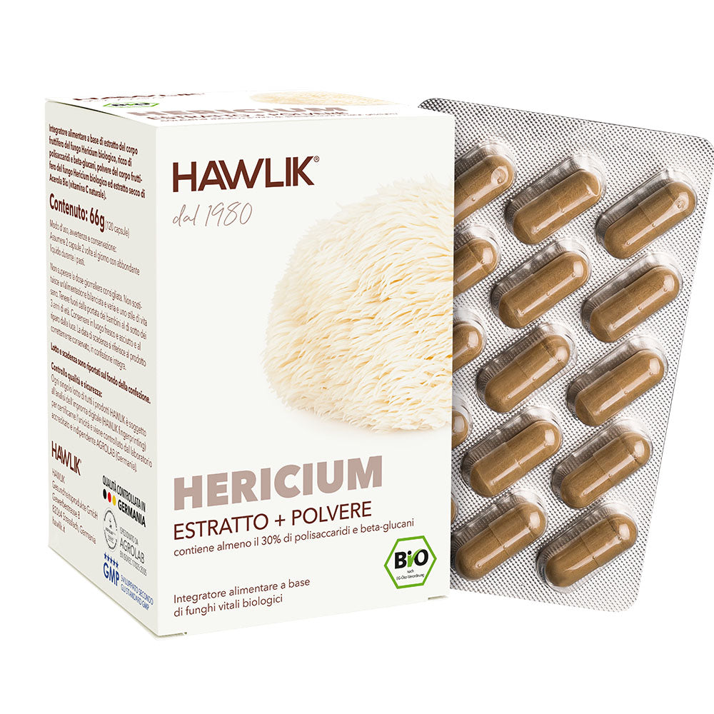 HAWLIK Hericium biologico estratto + polvere in capsule