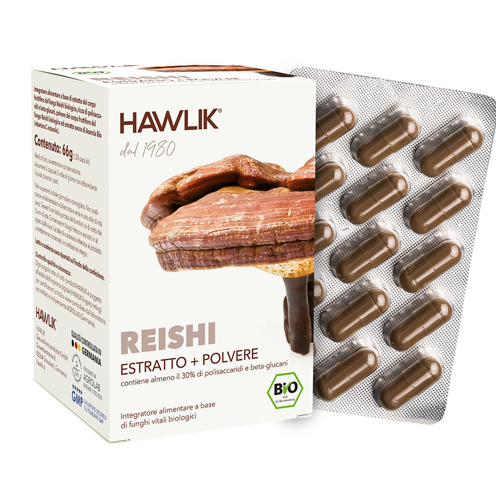 HAWLIK Reishi biologico estratto + polvere in capsule