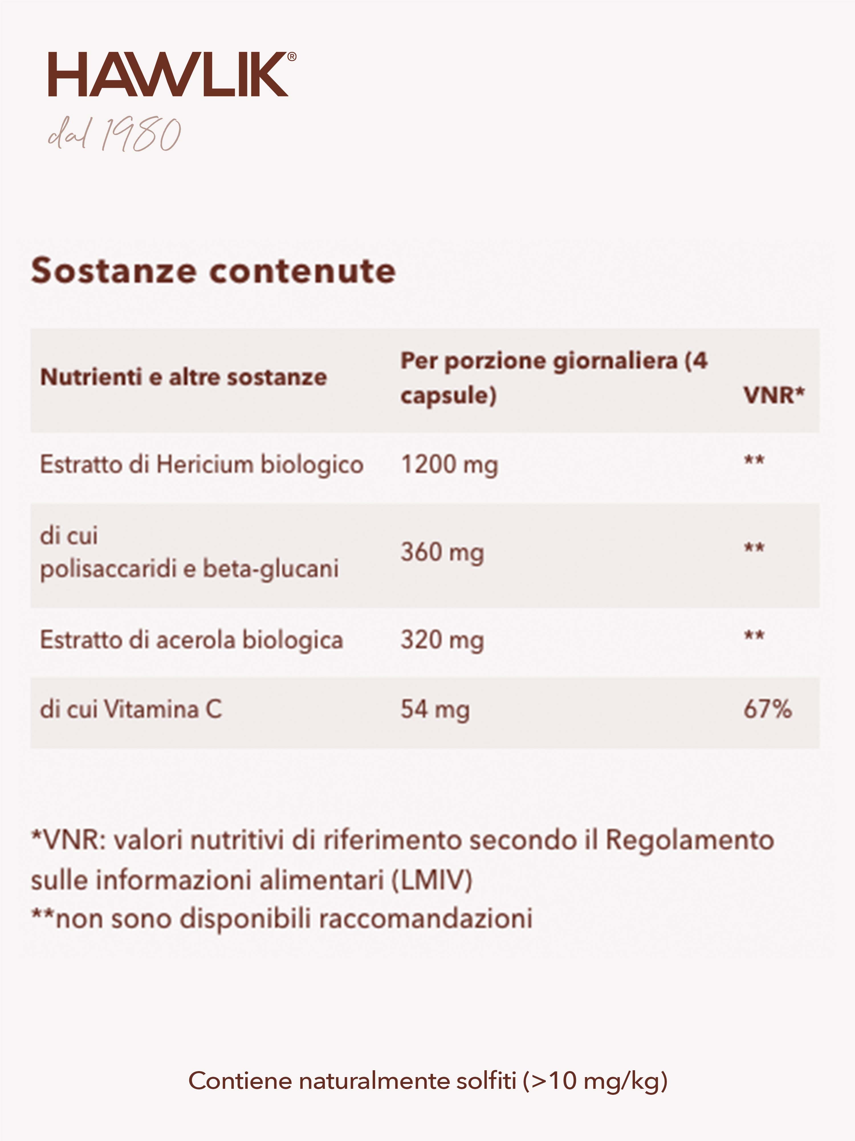 HAWLIK Hericium biologico estratto in capsule