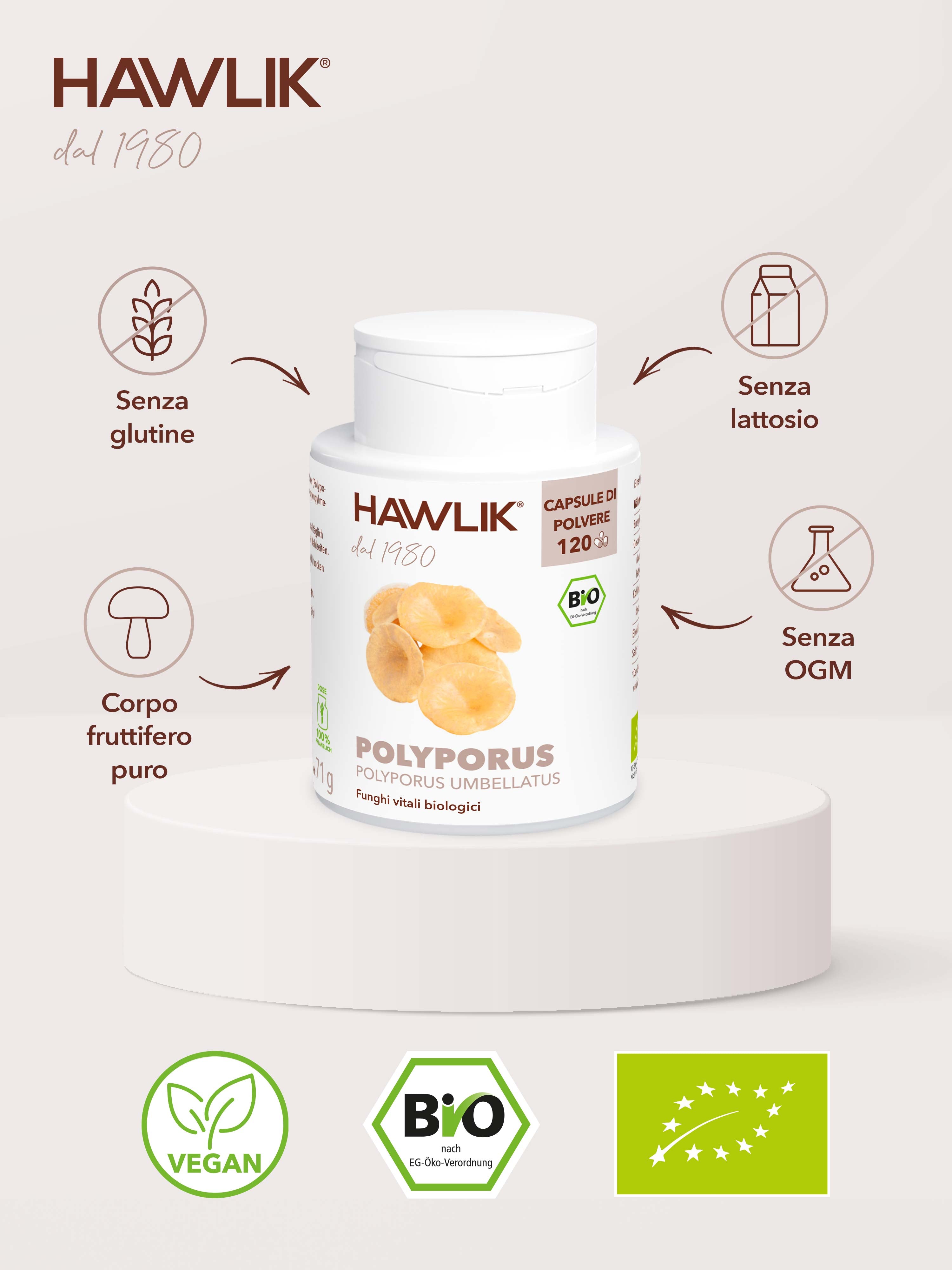 HAWLIK Polyporus biologico capsule in polvere