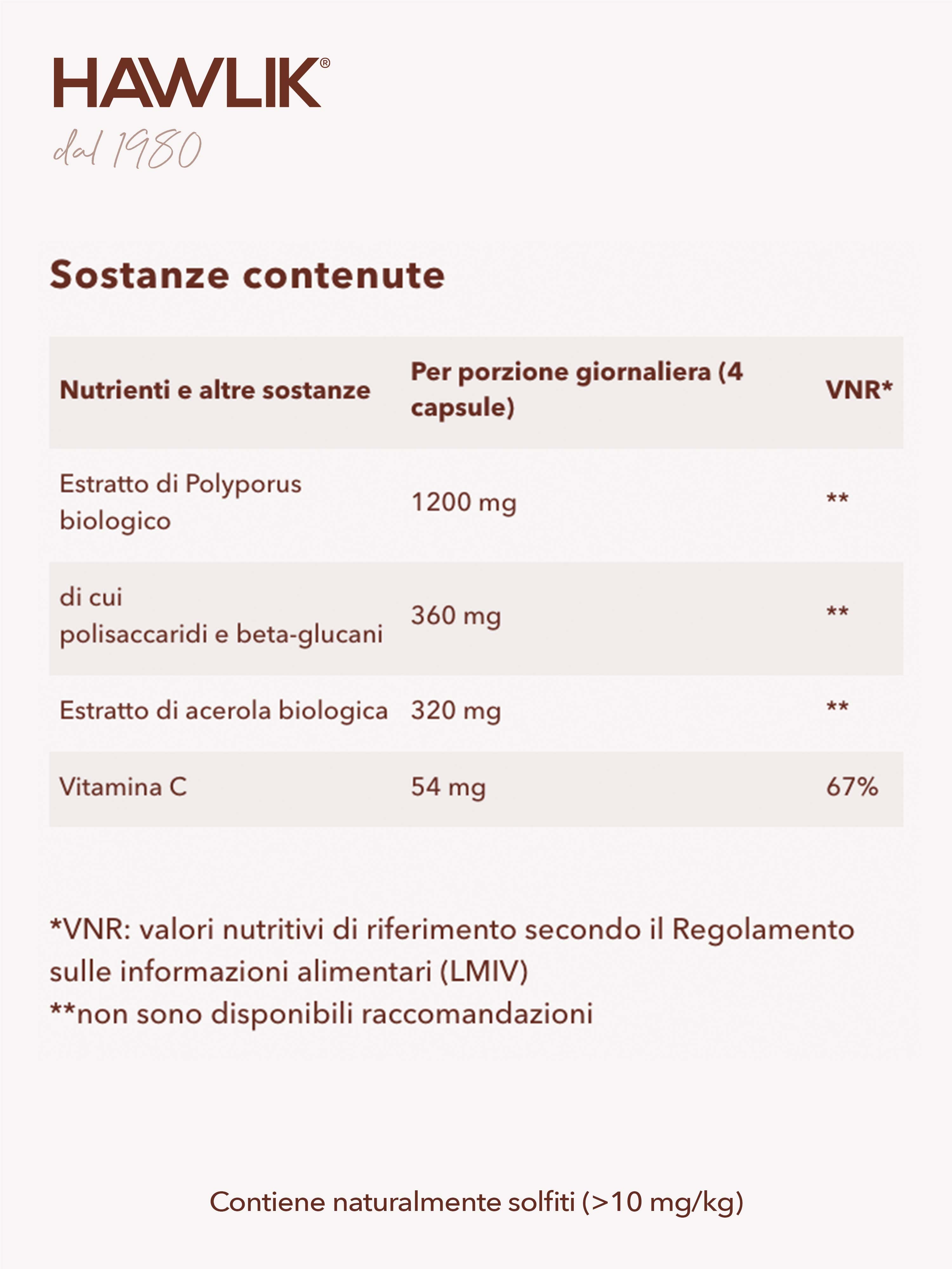 HAWLIK Polyporus biologico estratto in capsule