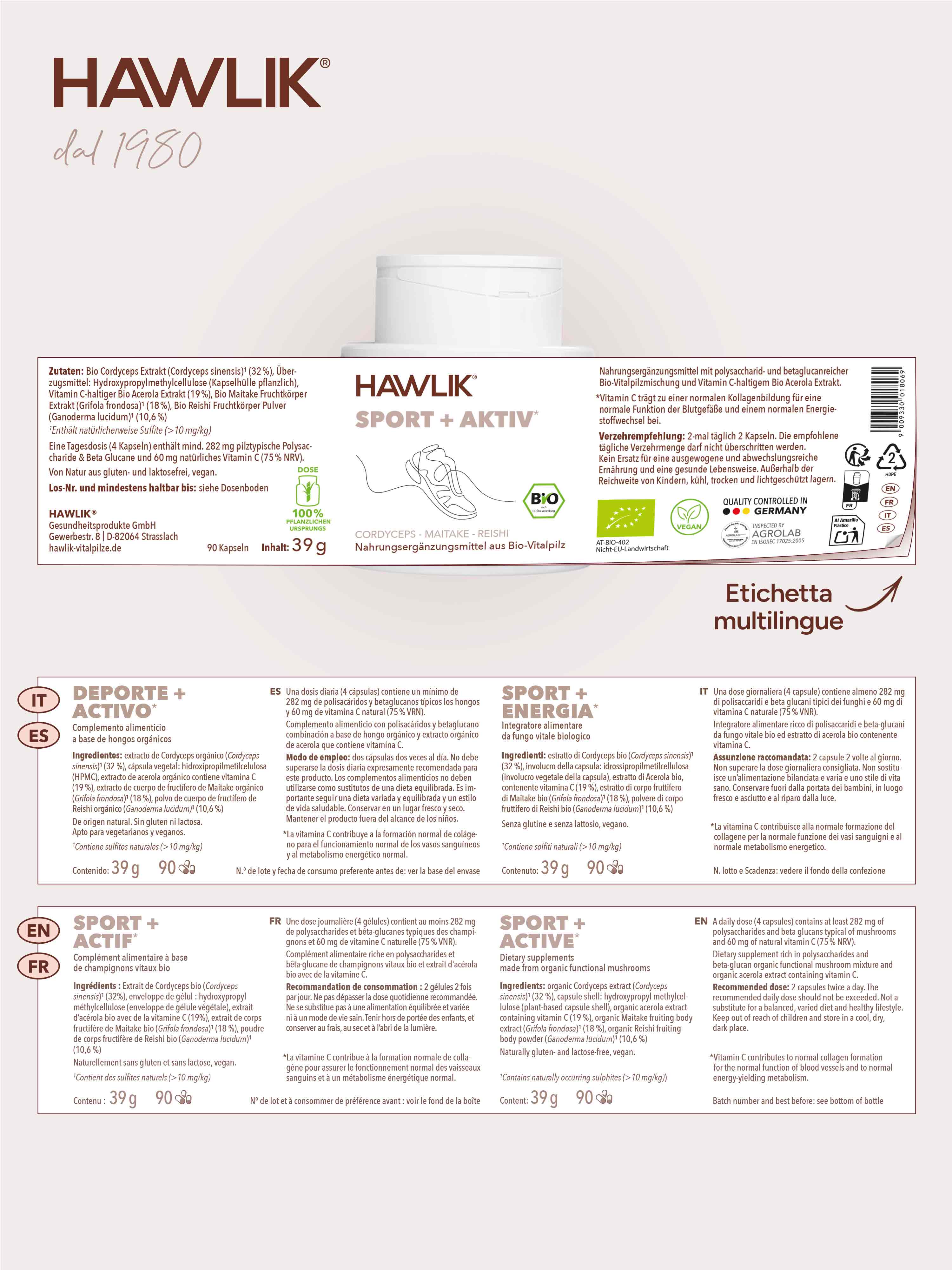 HAWLIK Sport+Energia miscela di funghi