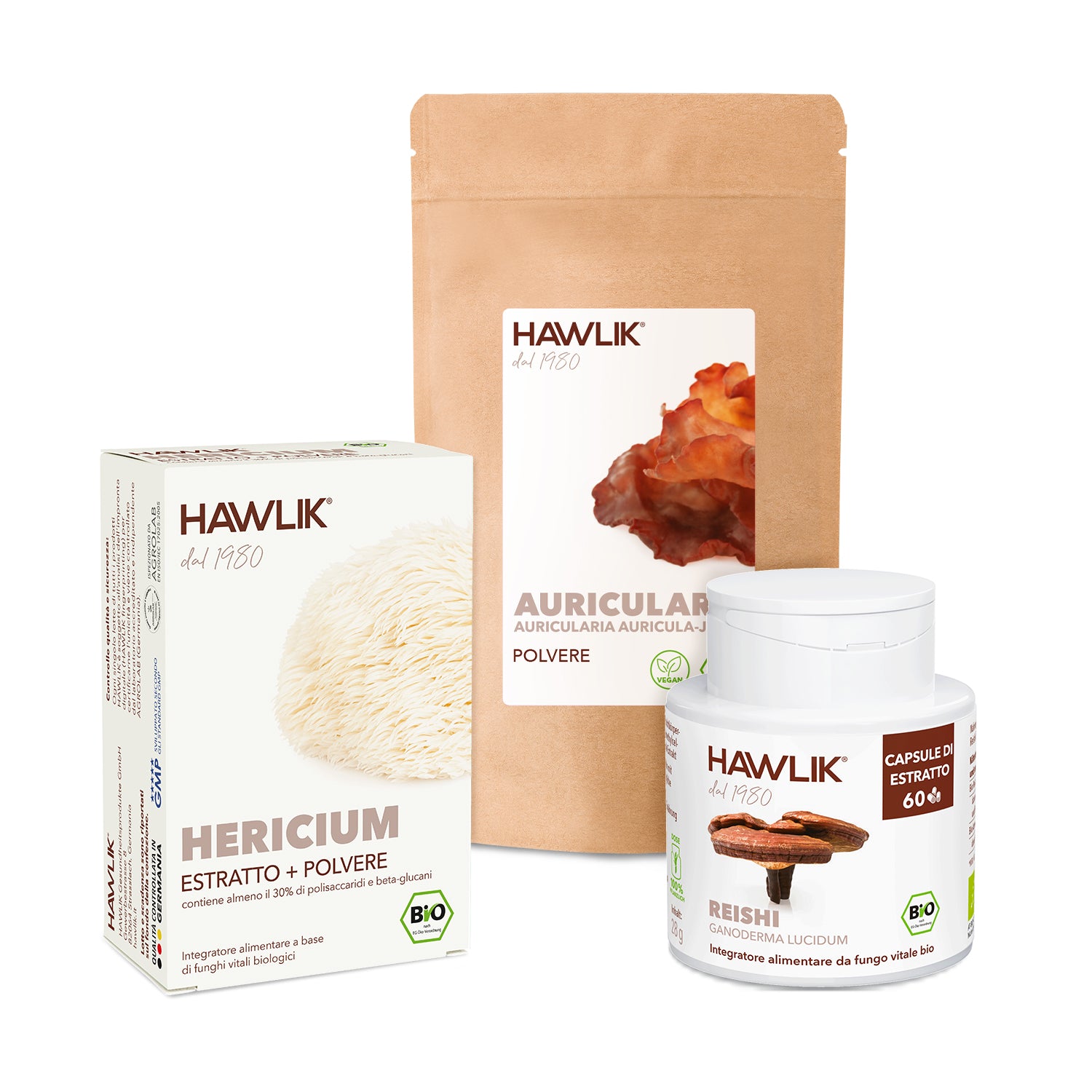 Crodyceps-Agaricus-Reishi Funghi medicinali biologici