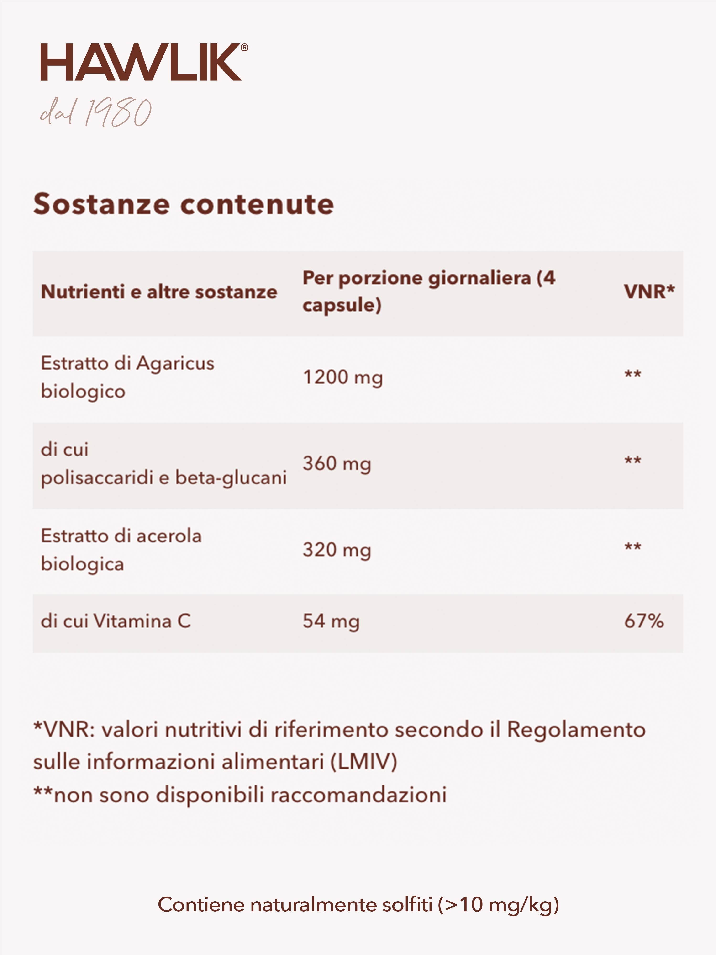 HAWLIK Agaricus biologico estratto in capsule