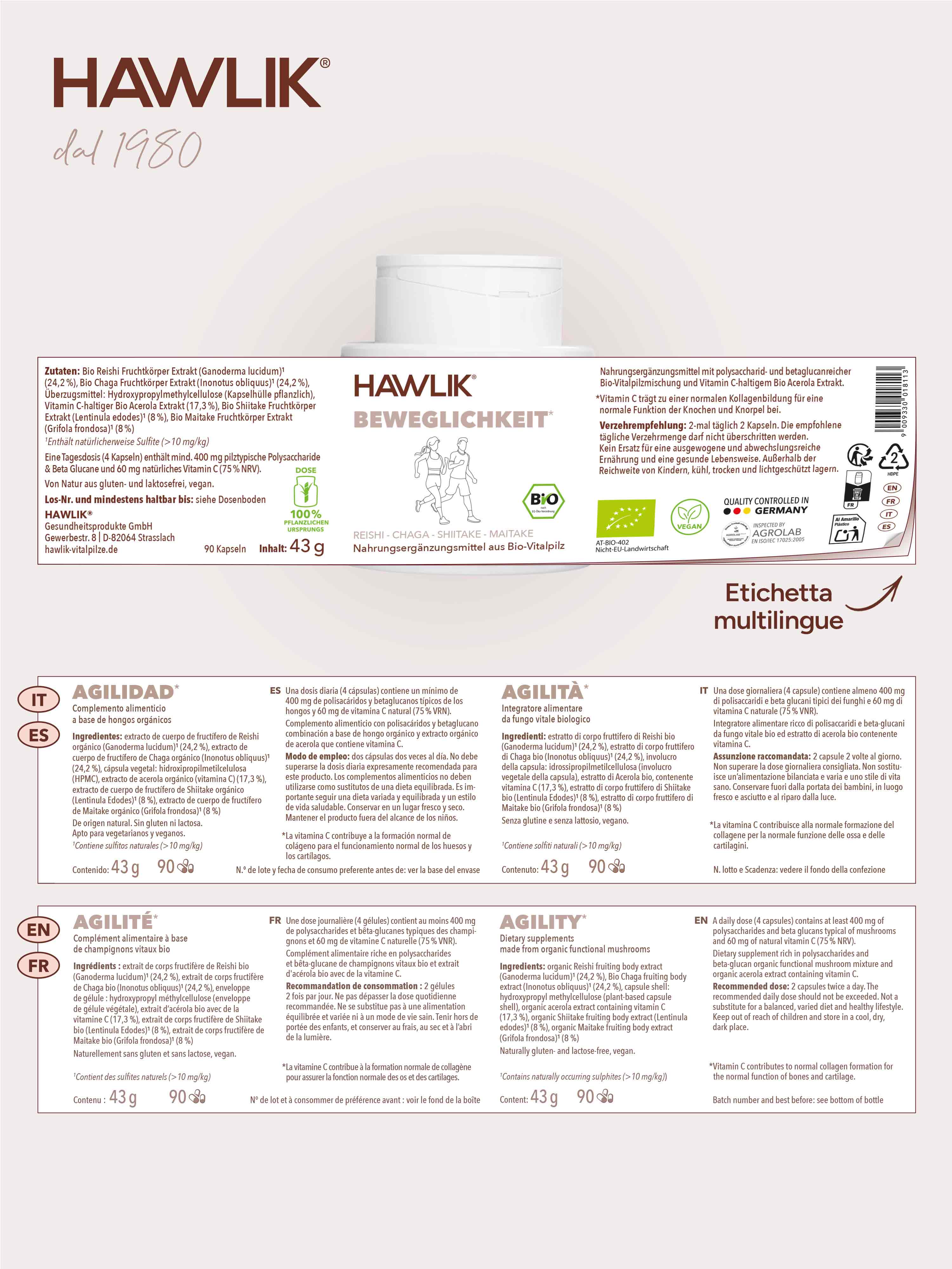 HAWIK Agilità miscela di funghi