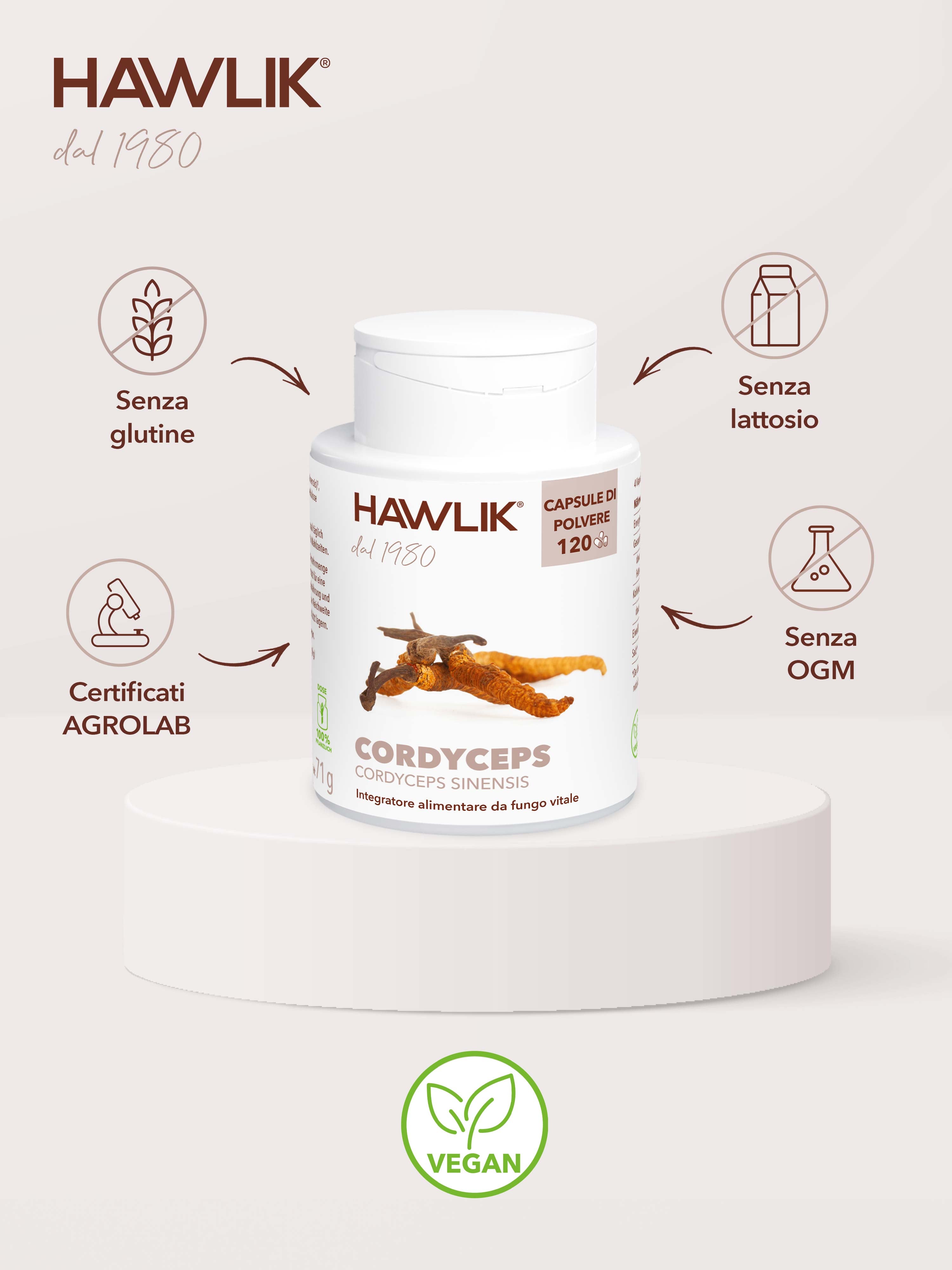 HAWLIK Cordyceps capsule in polvere