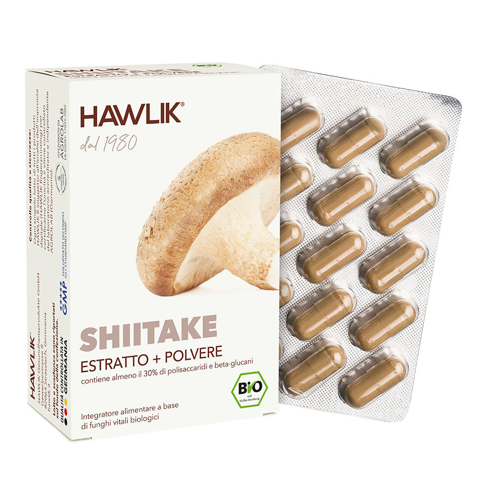 HAWLIK Shiitake biologico estratto + polvere in capsule