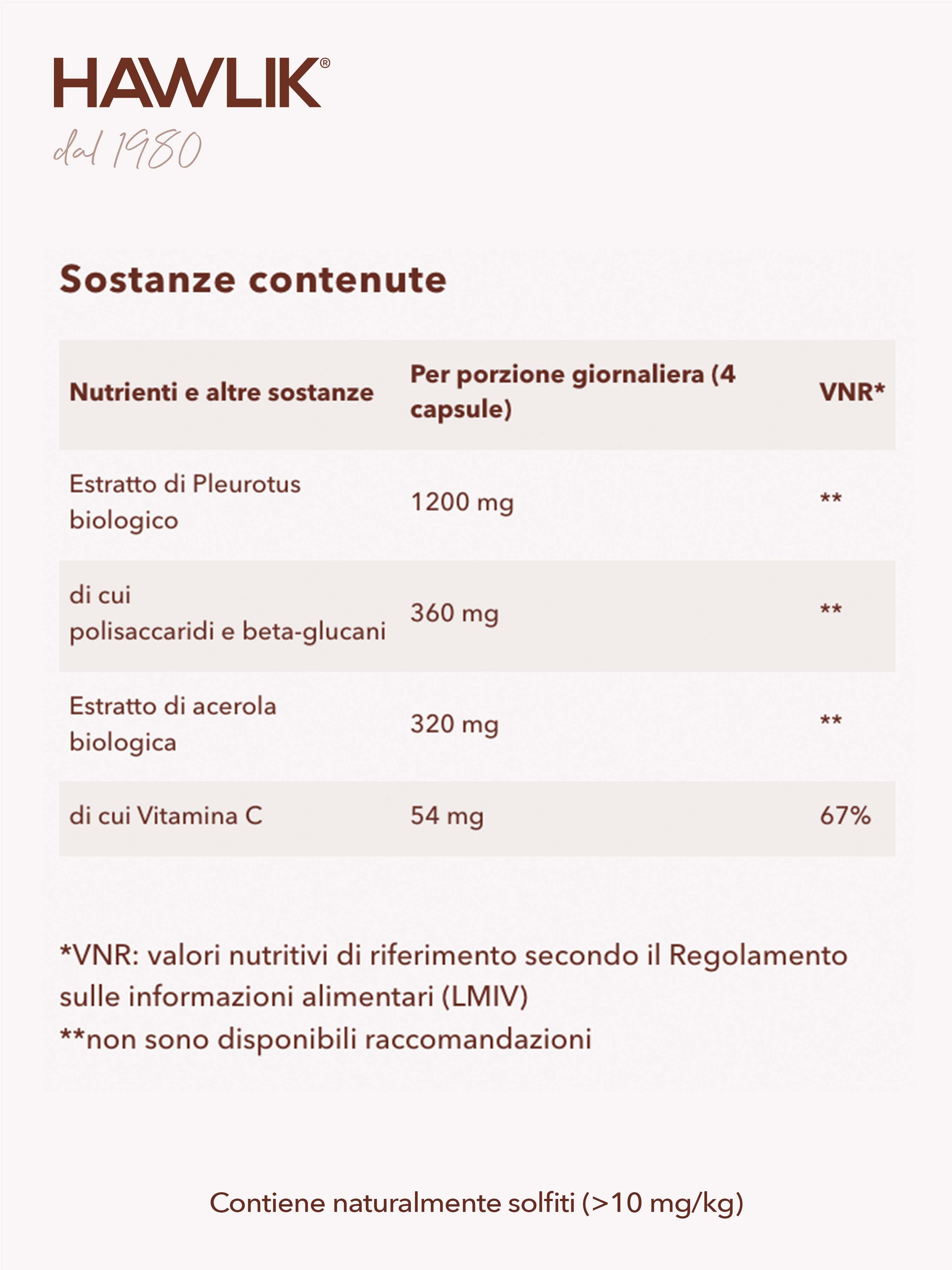 HAWLIK Pleurotus biologico estratto in capsule