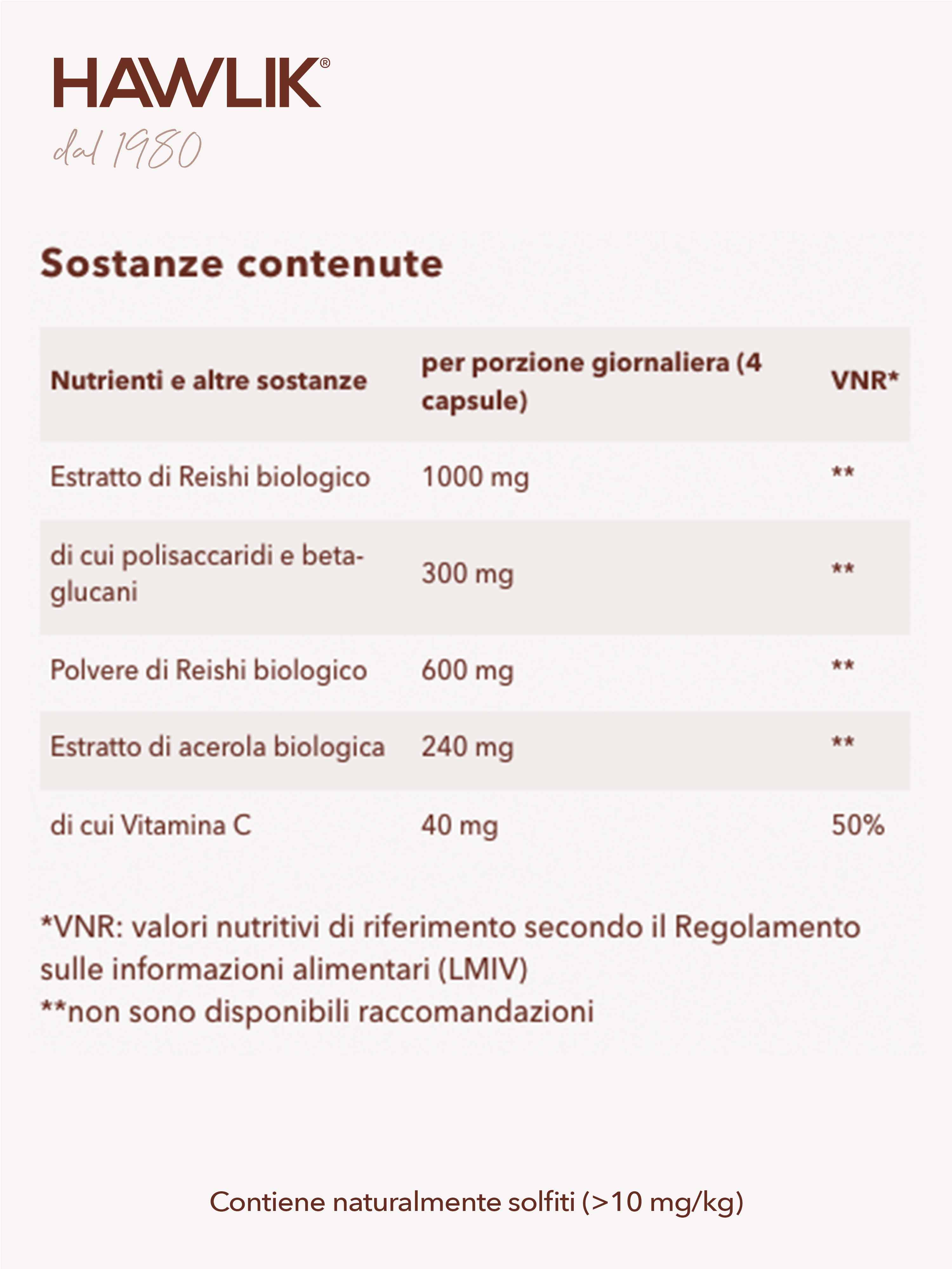 HAWLIK Reishi biologico estratto + polvere in capsule