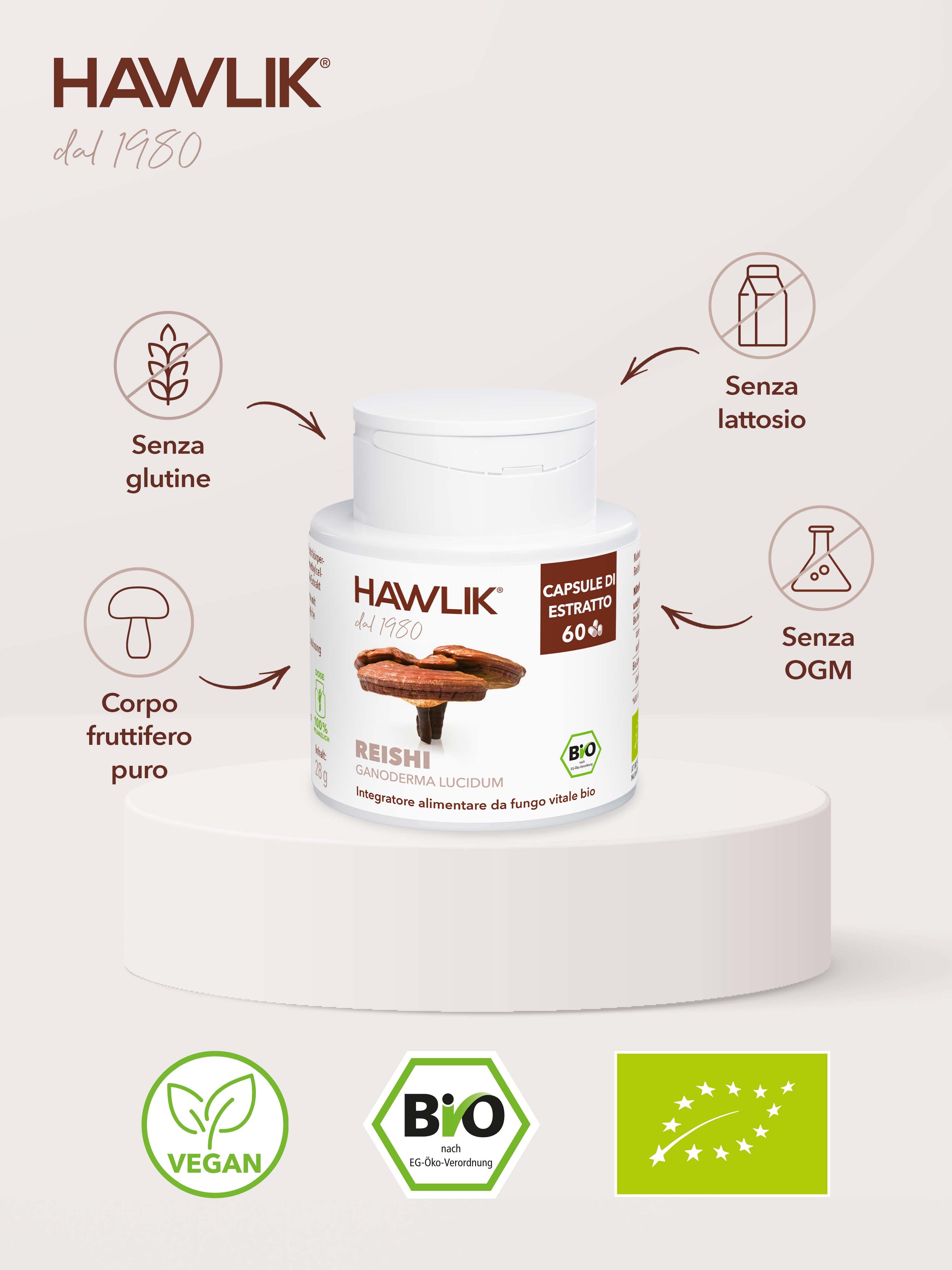 HAWLIK Reishi biologico estratto in capsule