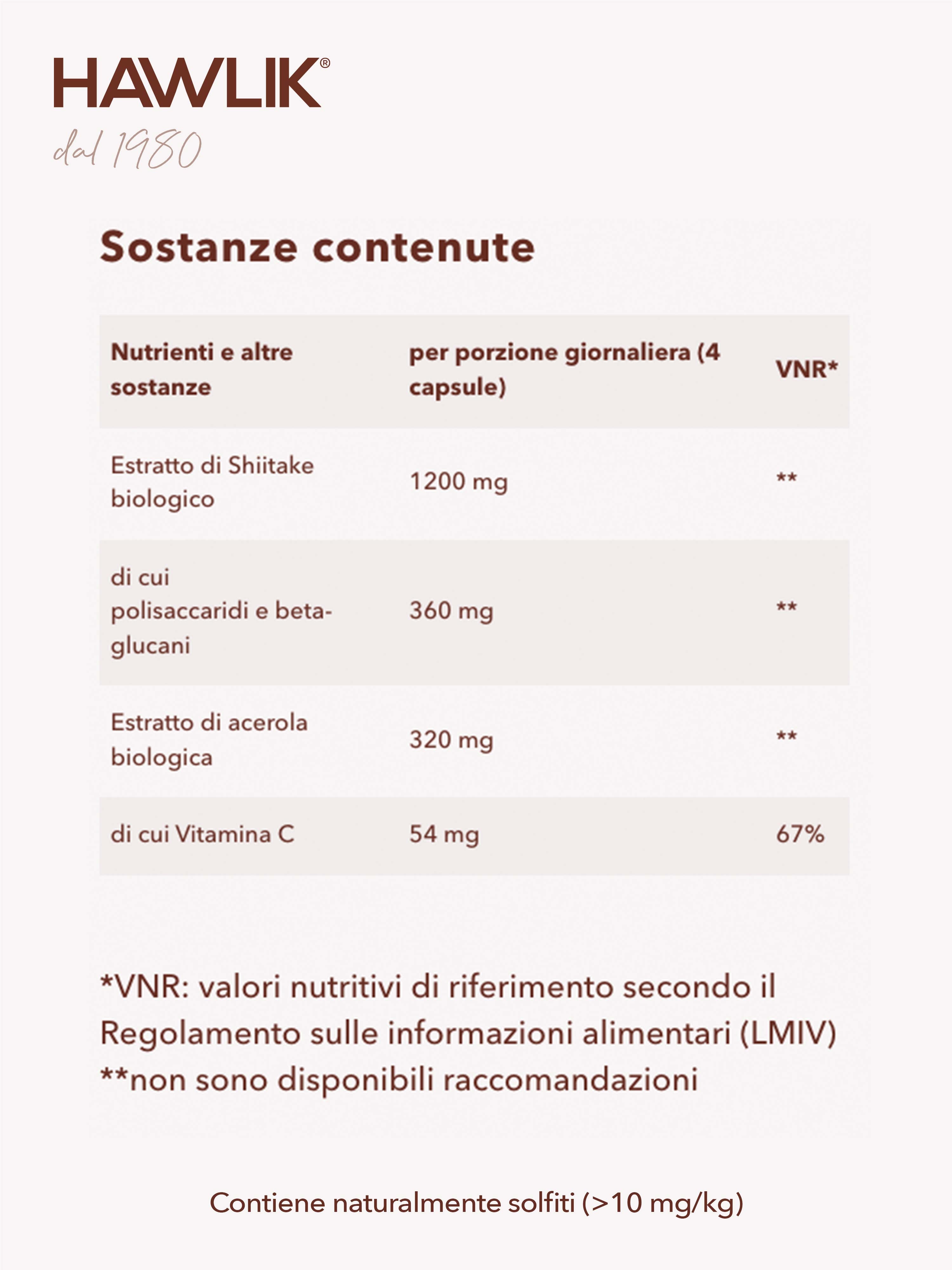 HAWLIK Shiitake biologico estratto in capsule